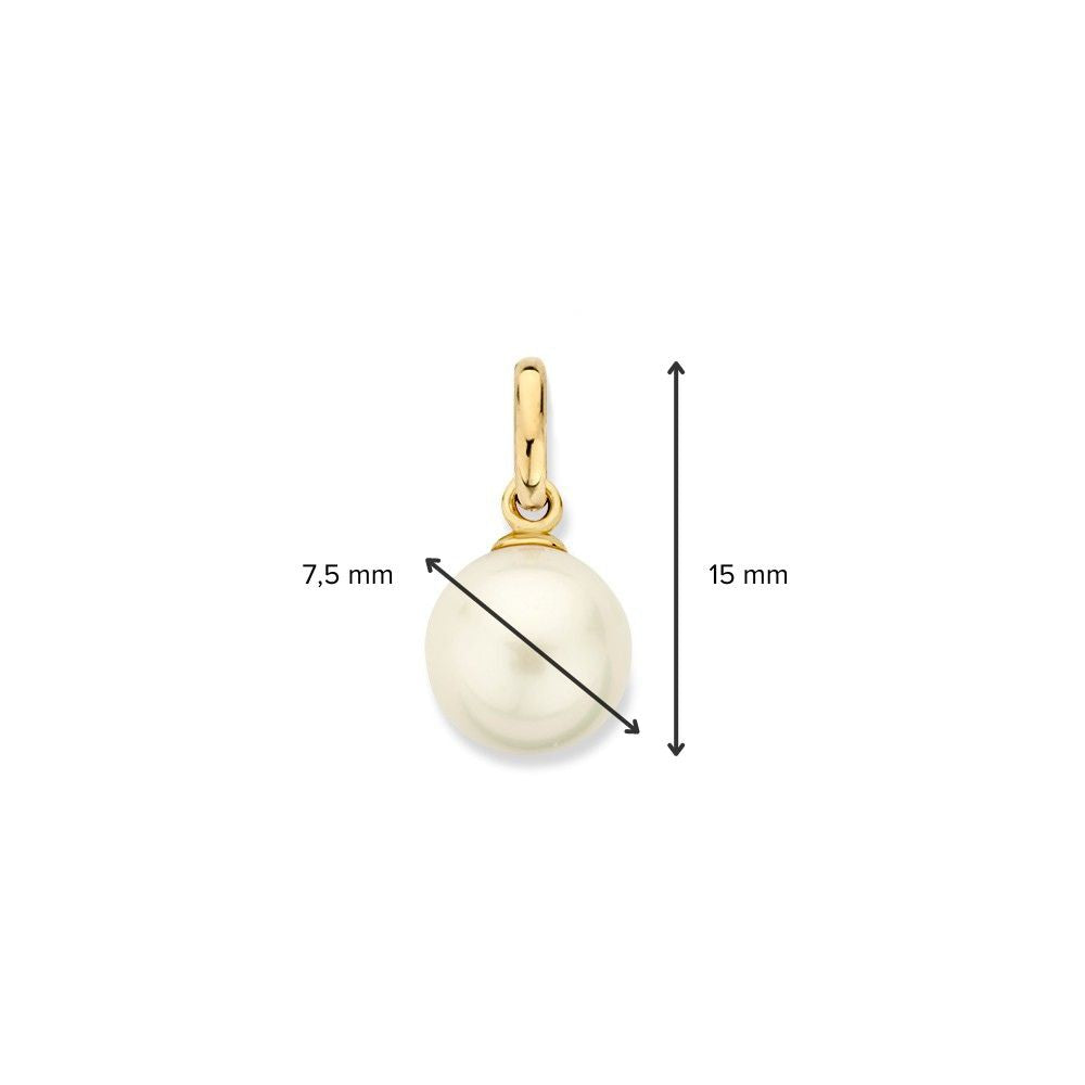 Pendentif Élégant en Or Jaune avec Perle d'Eau Douce – Or 14 Carats
