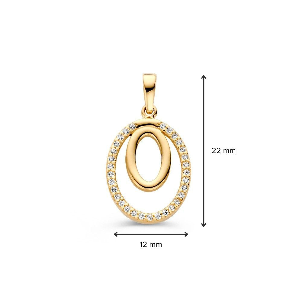 Collier en Or Jaune 14K avec Diamant – Bijou Élégant pour Femme