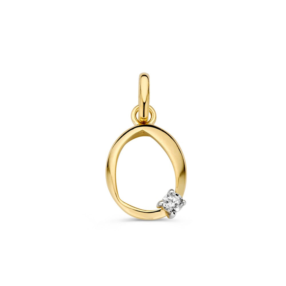 Pendentif en or jaune avec un zirconium brillant.