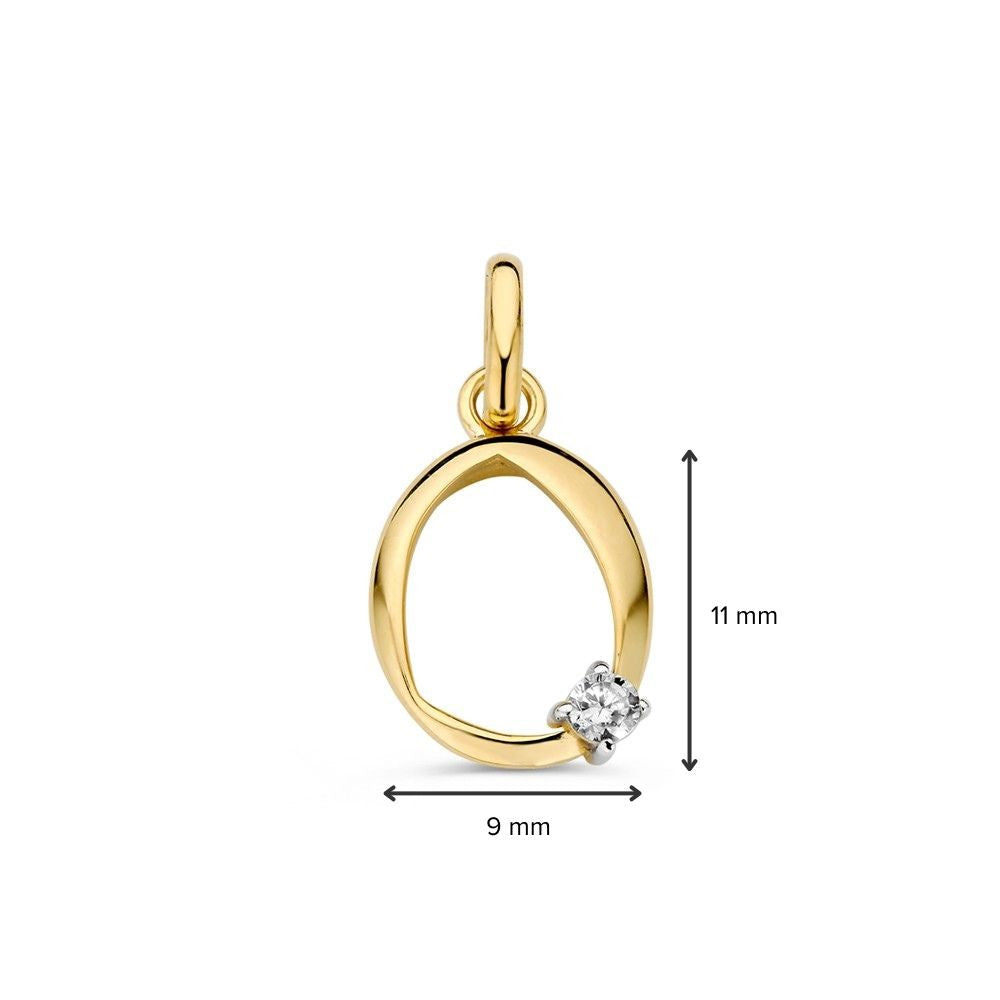 Pendentif or jaune zircone