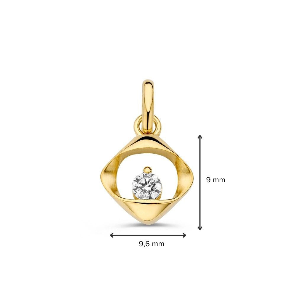 Pendentif or jaune zircone