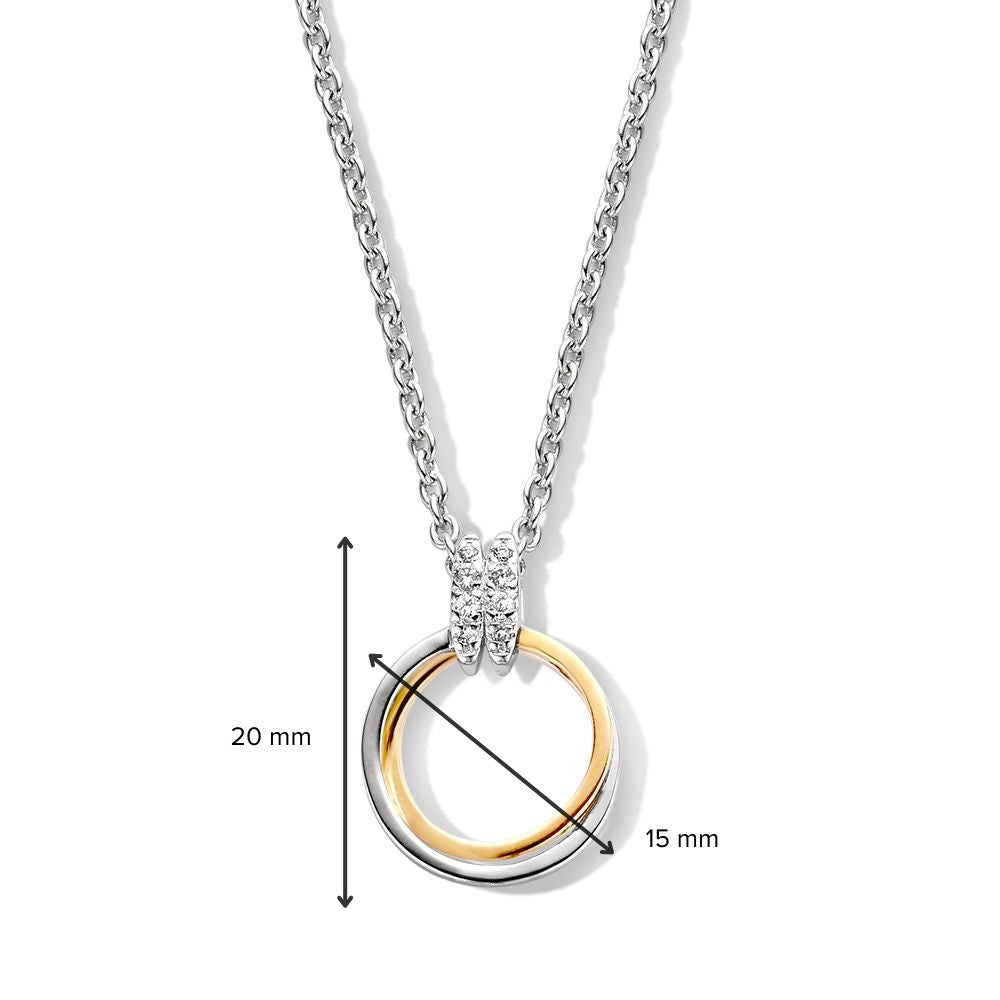 Pendentif en argent et or avec zircone blanche – 20 mm, 0.6 gram