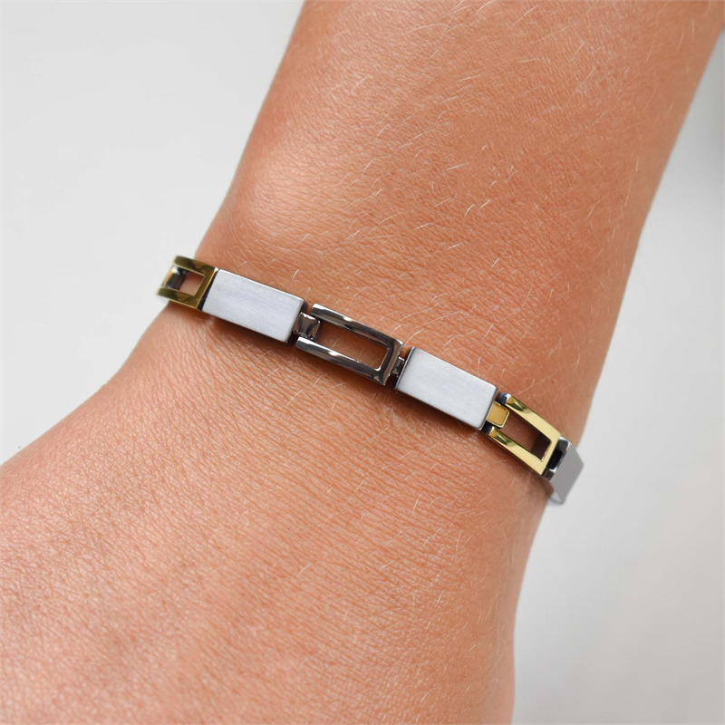 Bracelet en titane bicolore NL 03034-02