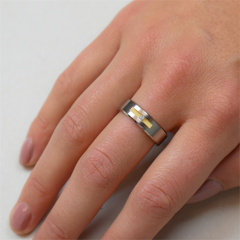 Bague Boccia Titanium Bicolore dia 1/0.03 - 0101-08