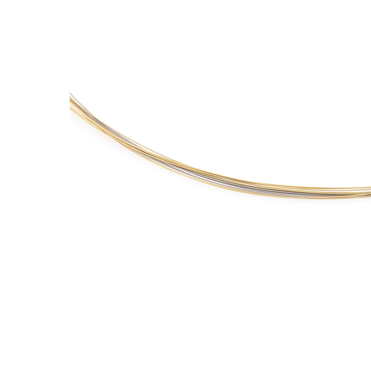Collier bicolore en acier avec une finition lisse et brillante.