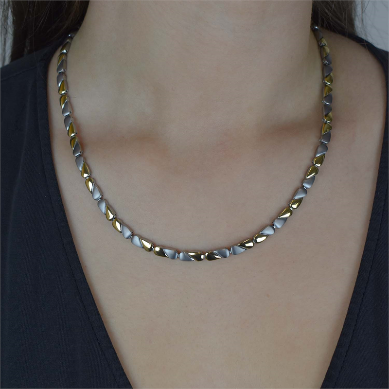 Collier en titane bicolore 08013-02