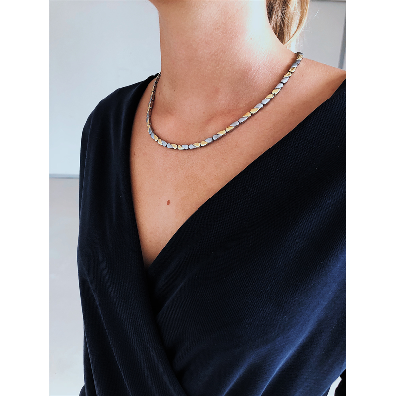 Collier en titane bicolore 08013-02
