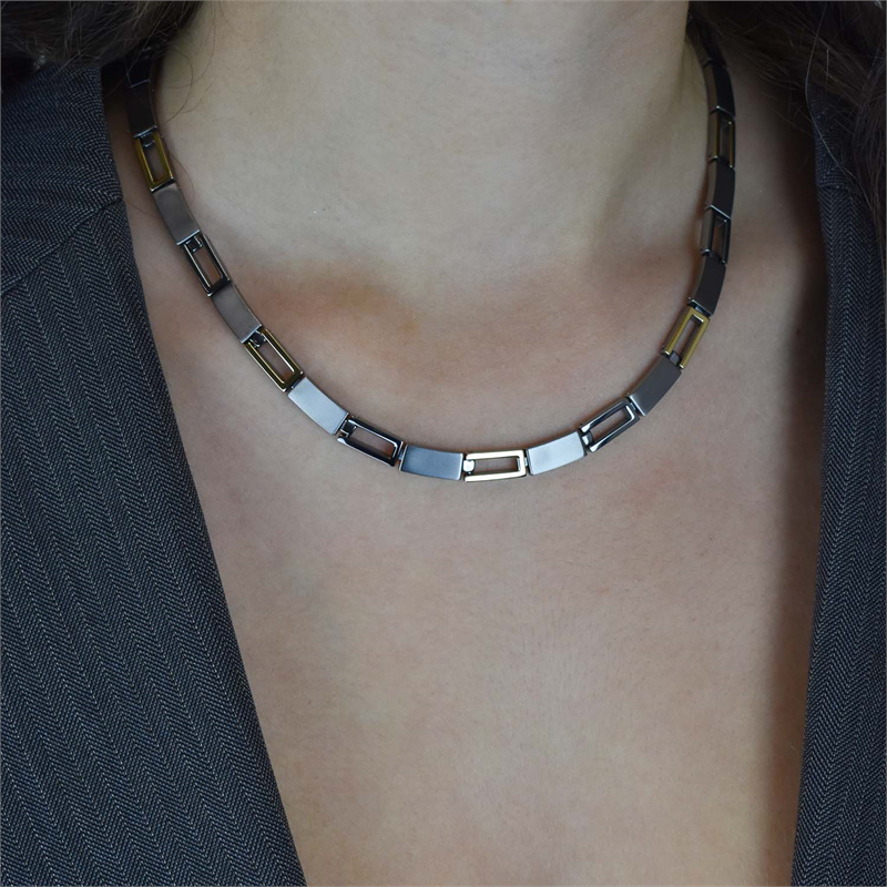 Collier en titane bicolore NL 08040-02