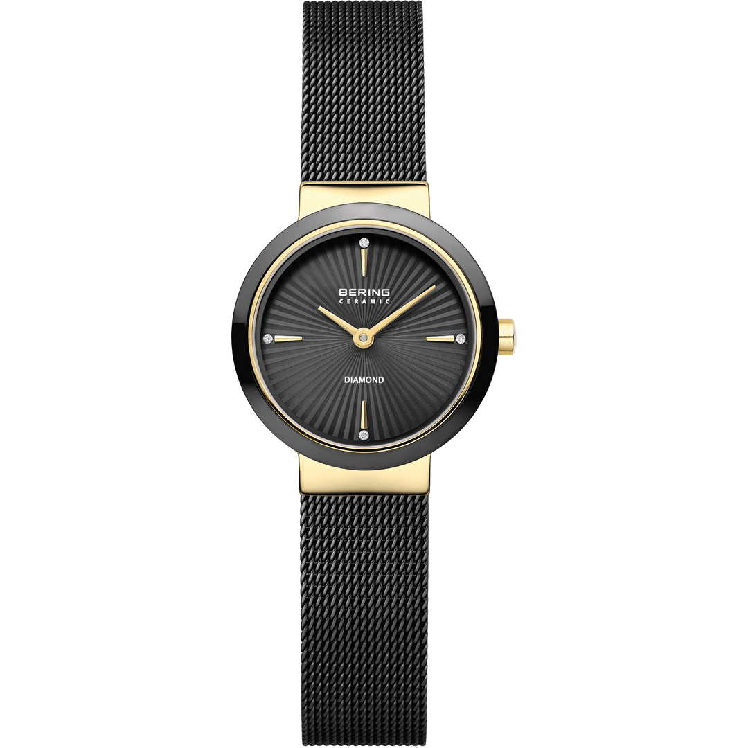 bering dames horloge zwarte wijzerplaat - 10725-132
