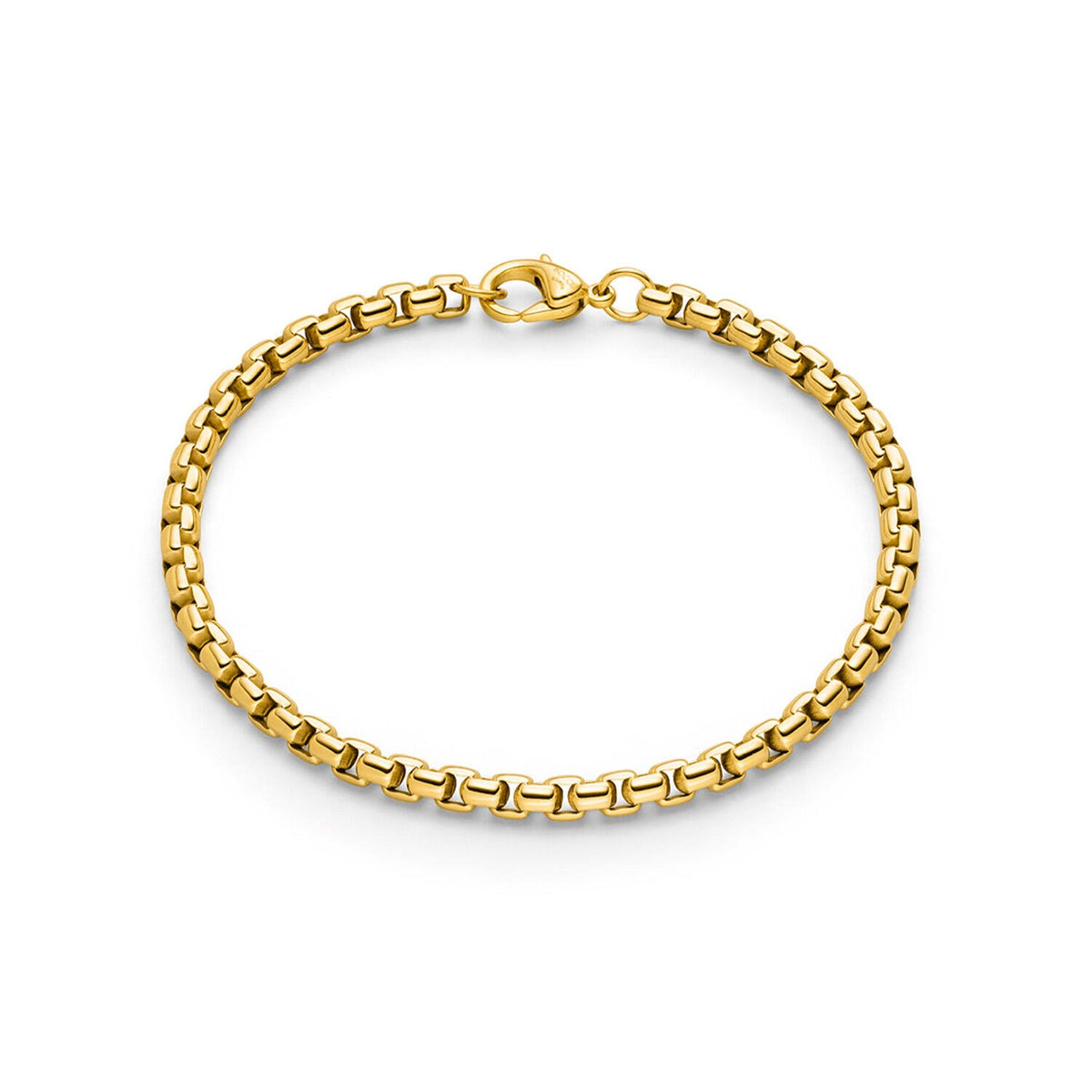 Bracelet en titane doré, maillons en chaîne, longueur de 18 cm.