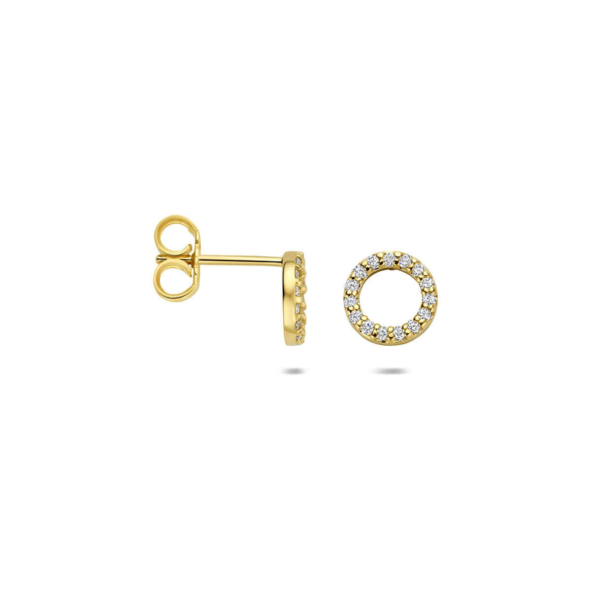 Puces d'oreilles en or jaune 14k avec diamant cultivé en laboratoire