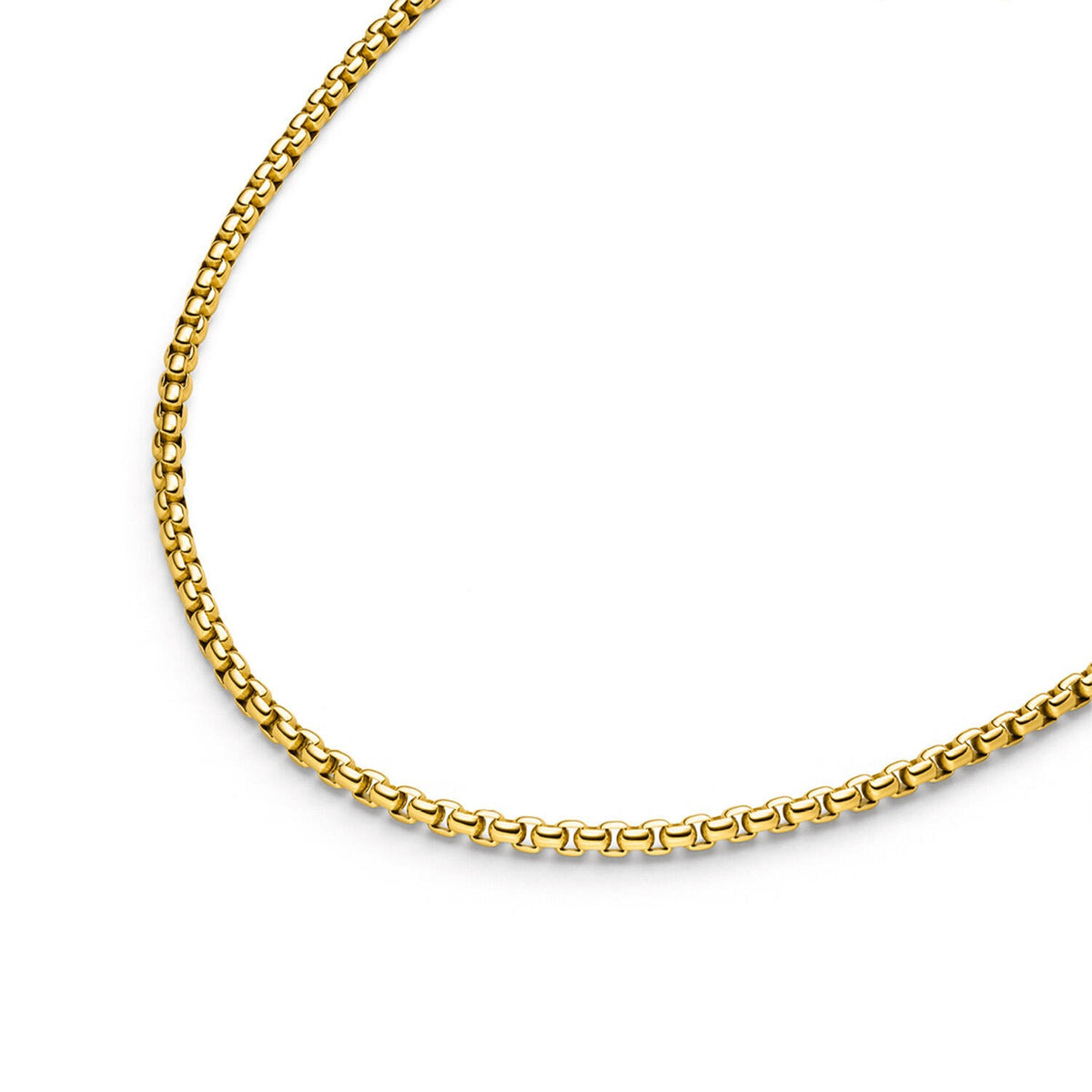 Collier en titane doré avec maillons ronds et finition lisse.