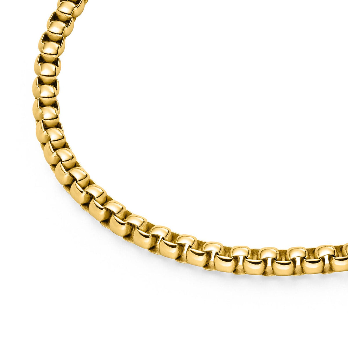 Collier en titane doré avec maillons ronds et finition lisse.