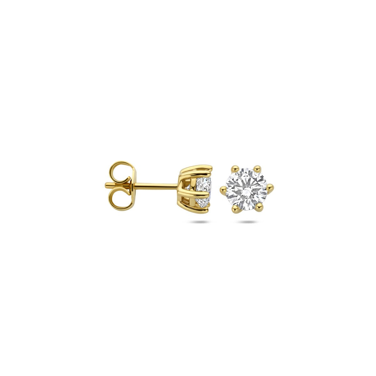 Puces d'oreilles en or avec diamant cultivé en laboratoire – or jaune 14k