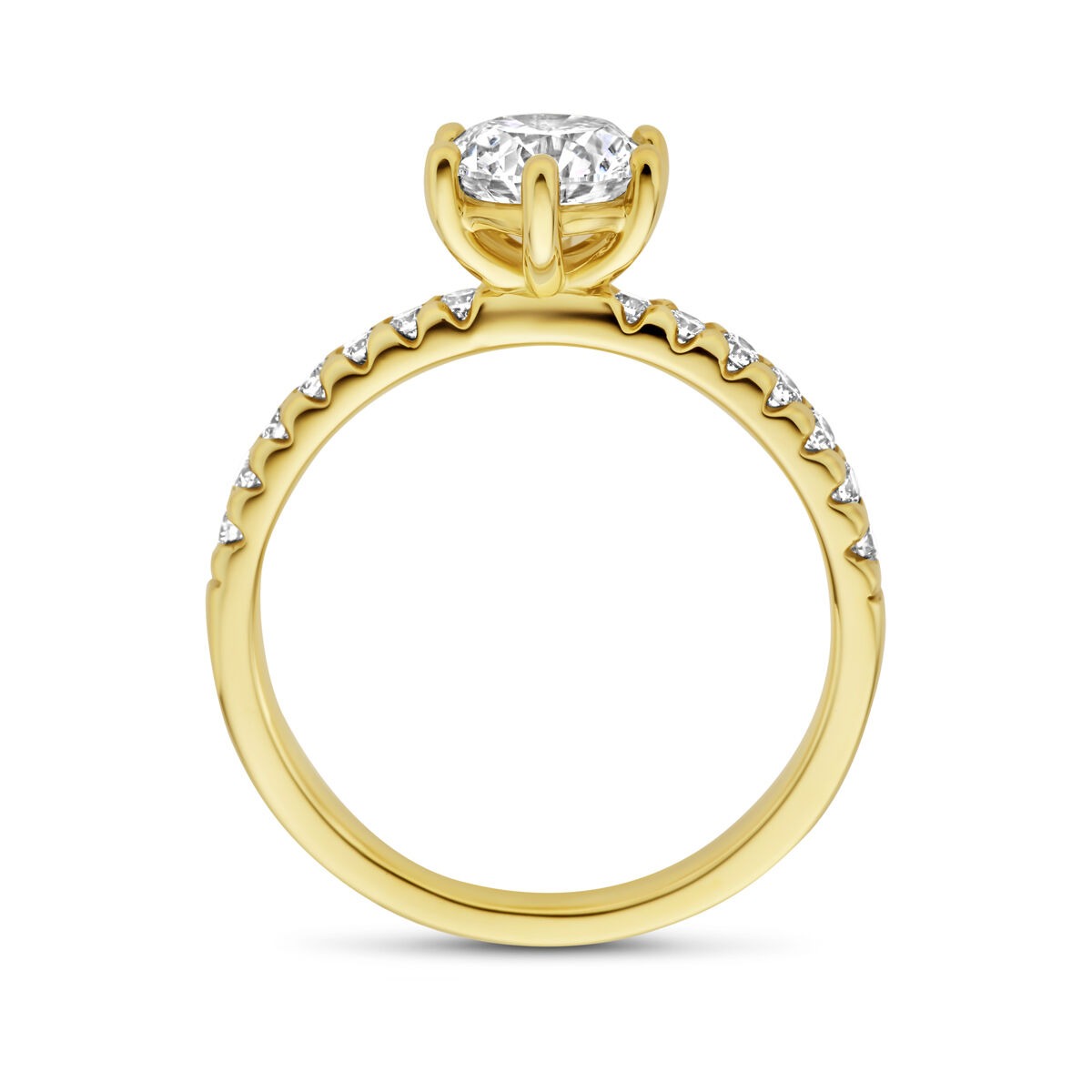 Bague pour femme en or avec diamant lab grown – or jaune 14k