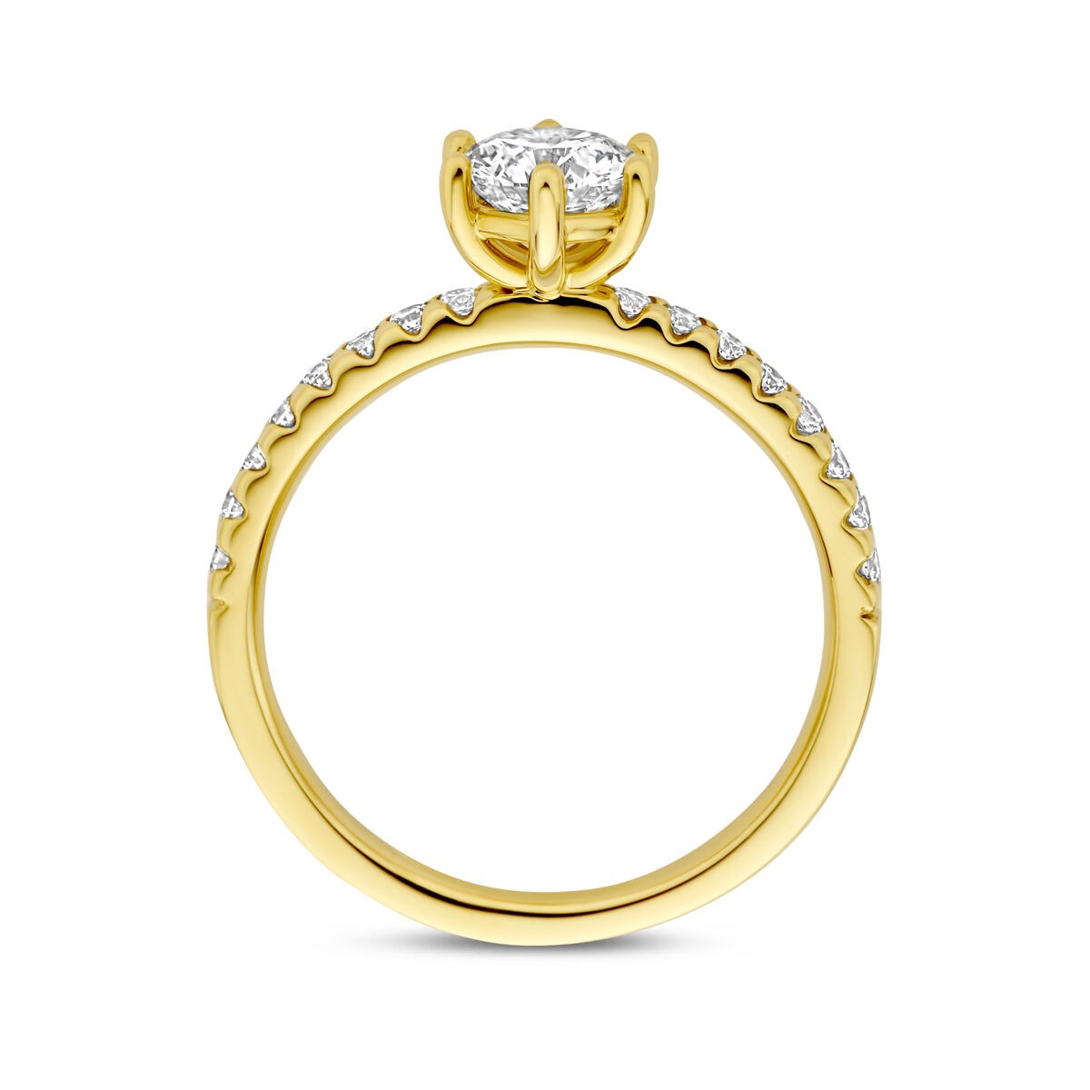 Bague pour femme en or avec diamant lab grown – or jaune 14k