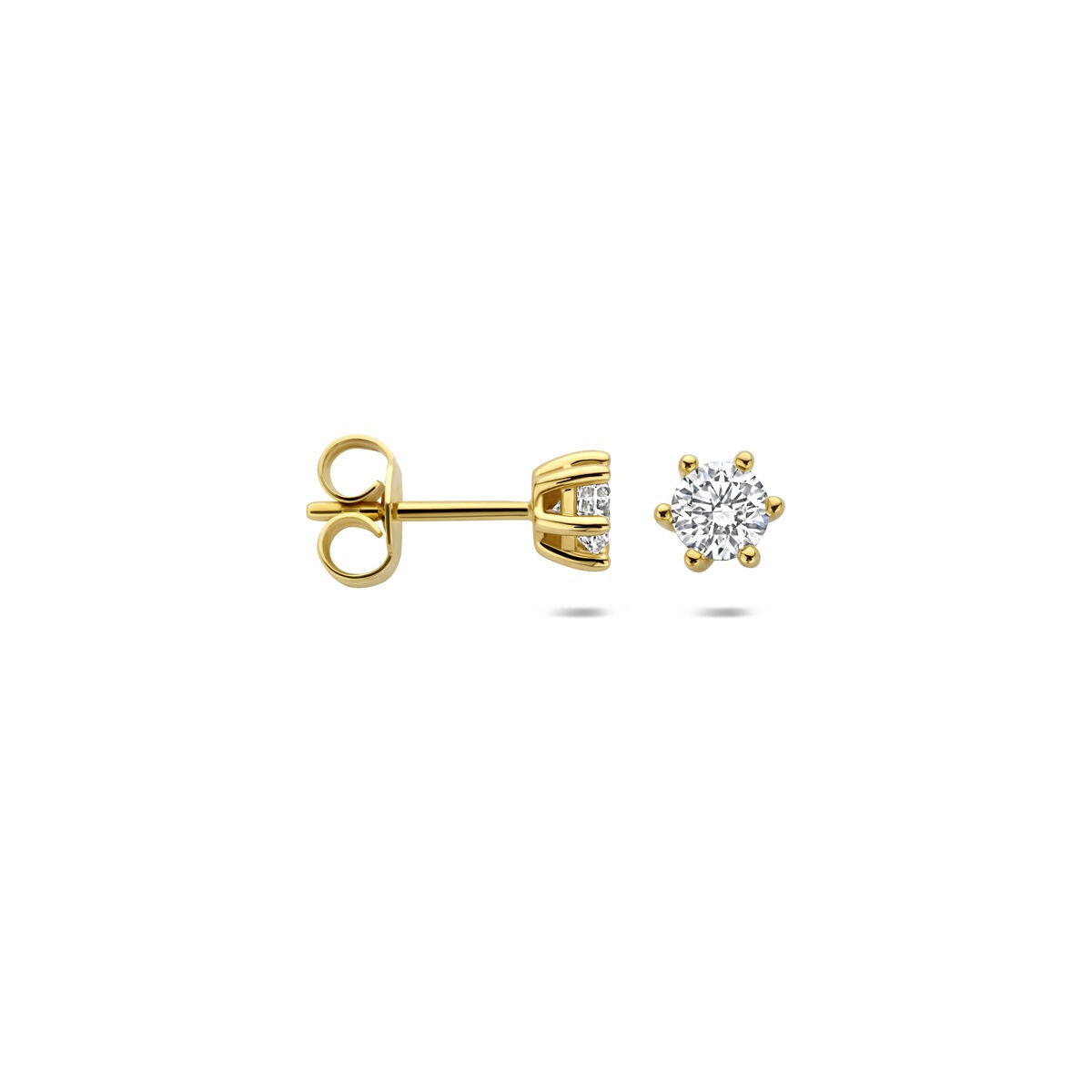 Puces d'oreilles en or avec diamant cultivé en laboratoire – or jaune 14k
