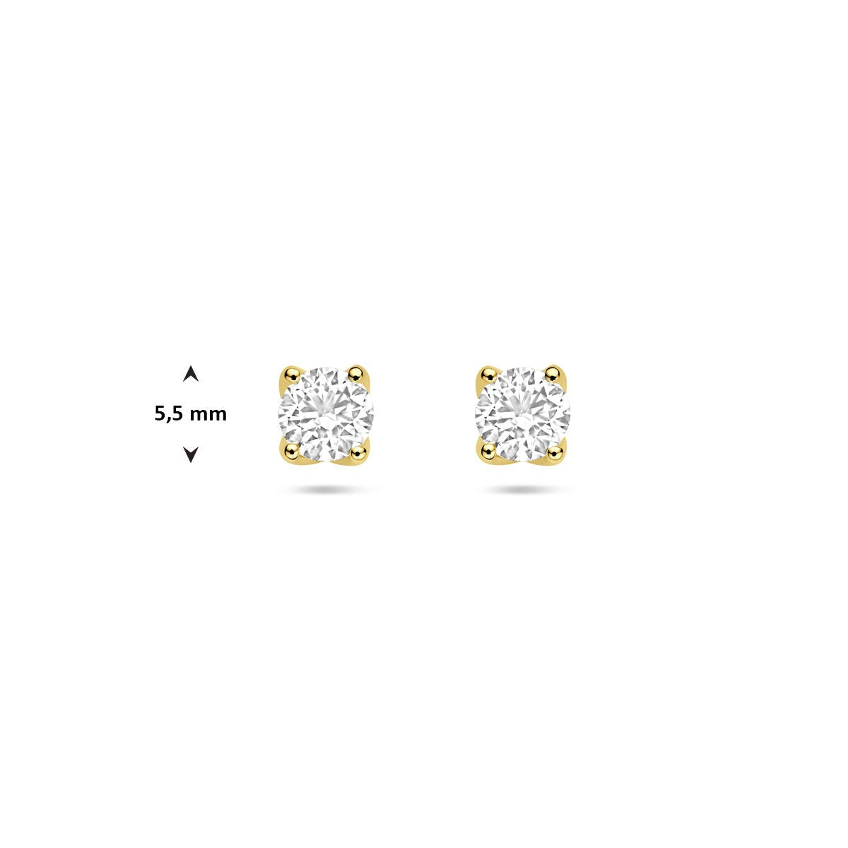 puces d'oreilles en or jaune 14k avec diamant cultivé en laboratoire – 1.0 ct