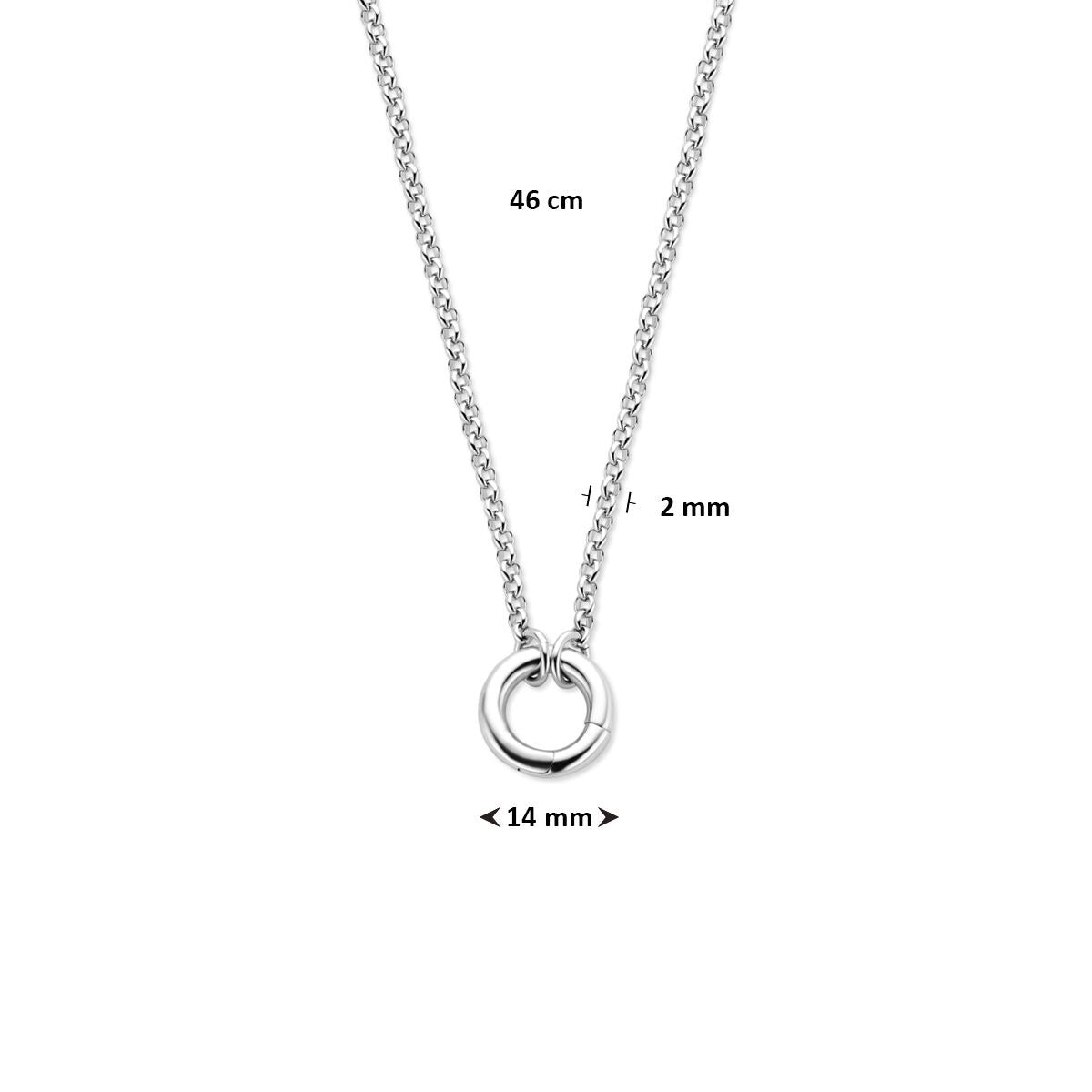 Collier jasseron en argent avec connecteur – rhodié argent 925