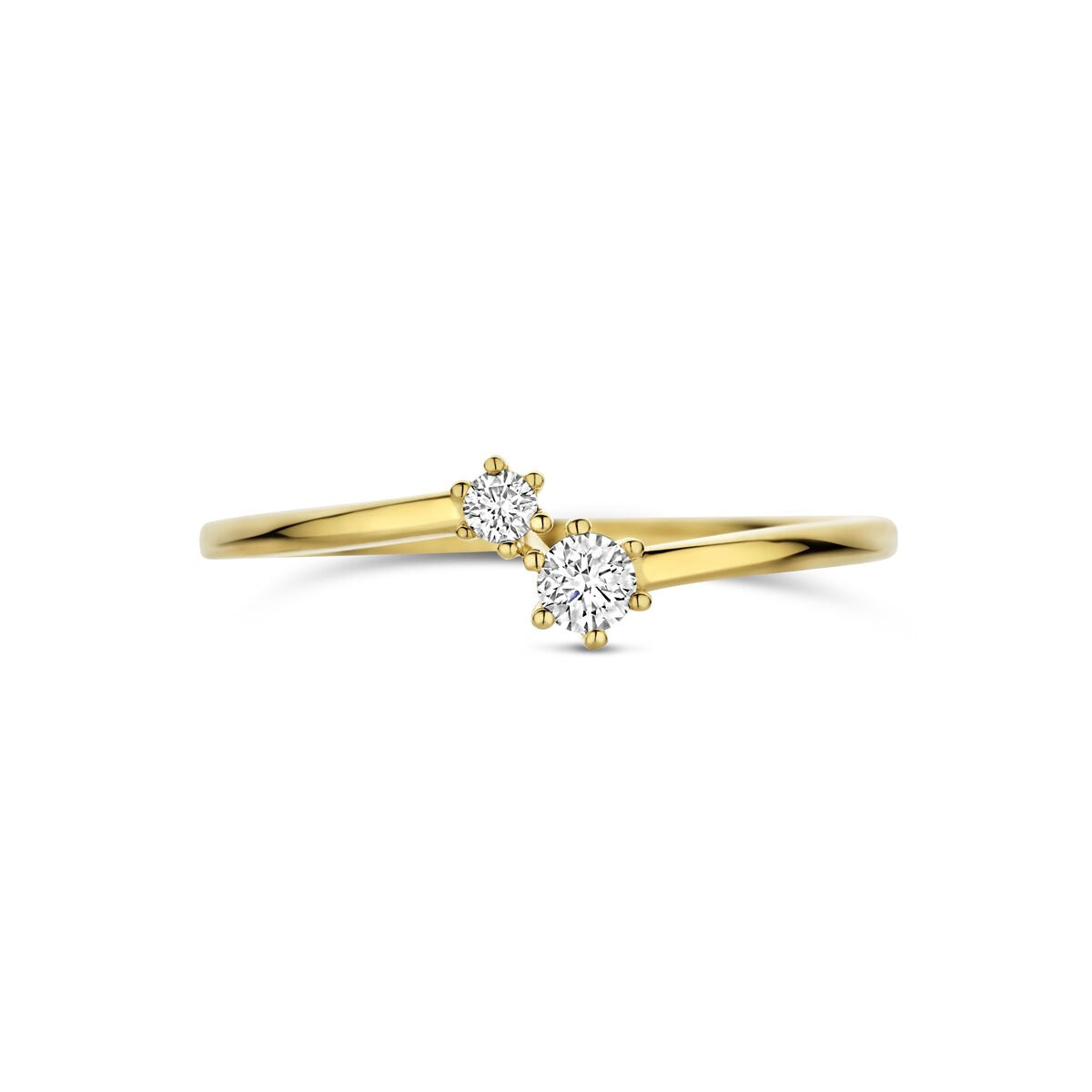Bague pour femme en or avec diamant – or jaune 14k