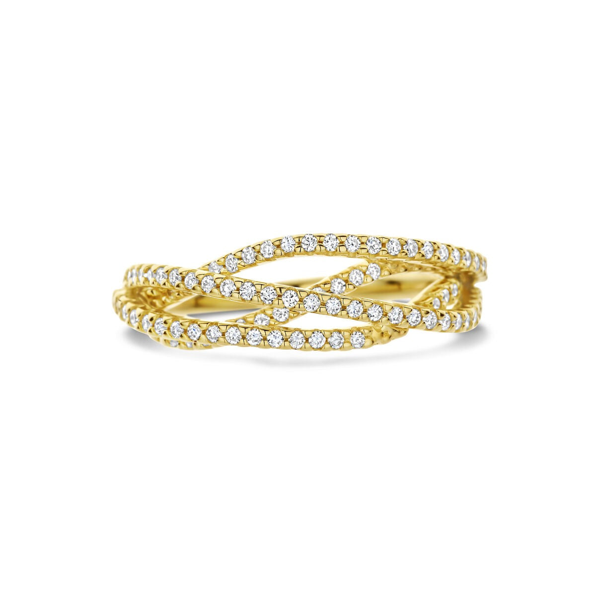 Bague pour femme en or avec diamant – or jaune 14k