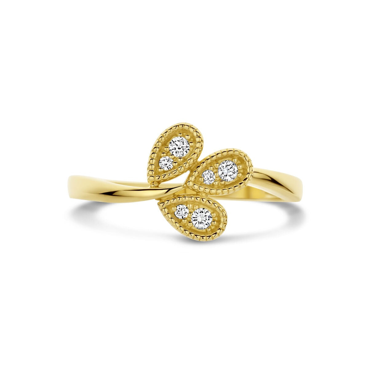Bague pour femme en or avec diamant – or jaune 14k
