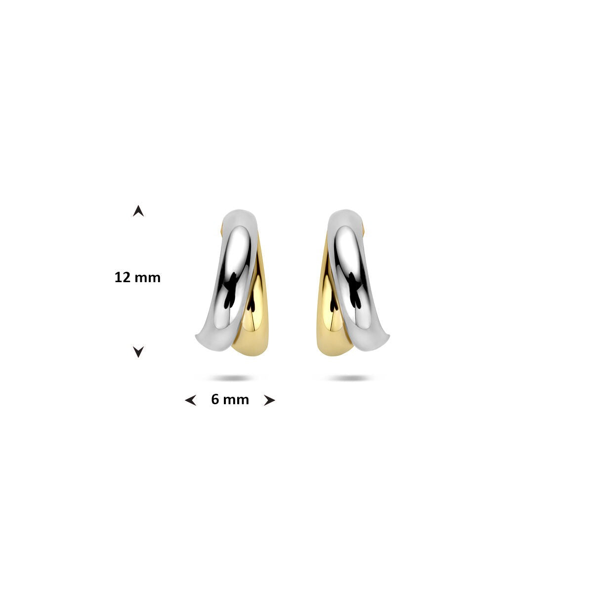 Créoles en or jaune et or blanc 14k bicolores
