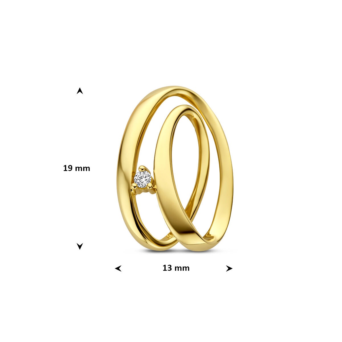 Pendentif en or avec diamant – or jaune 14k