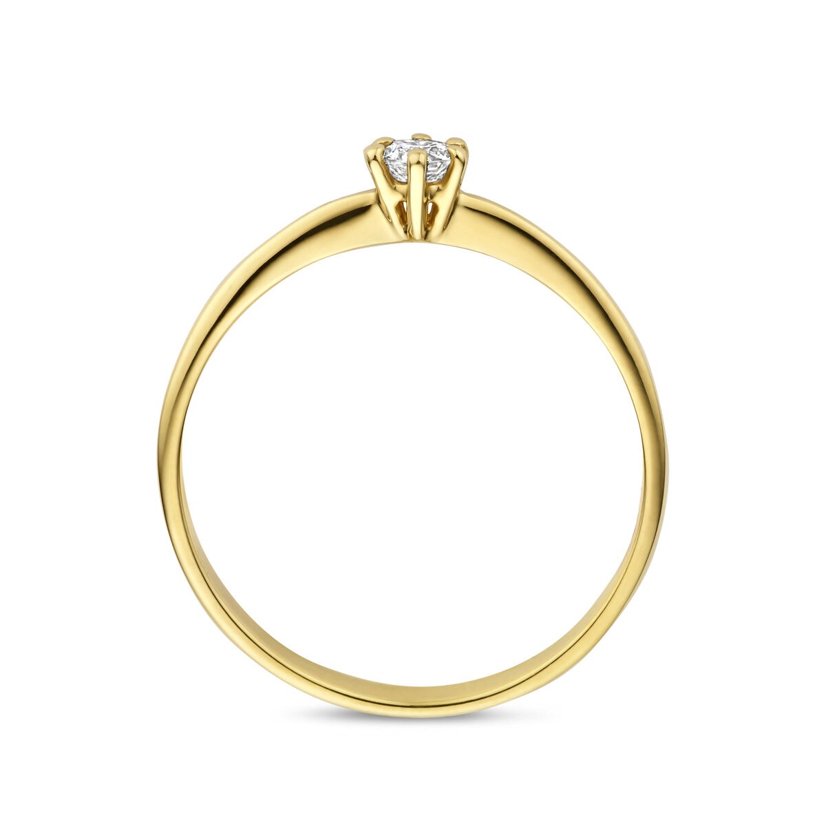 Bague en or jaune 14k avec diamant cultivé en laboratoire
