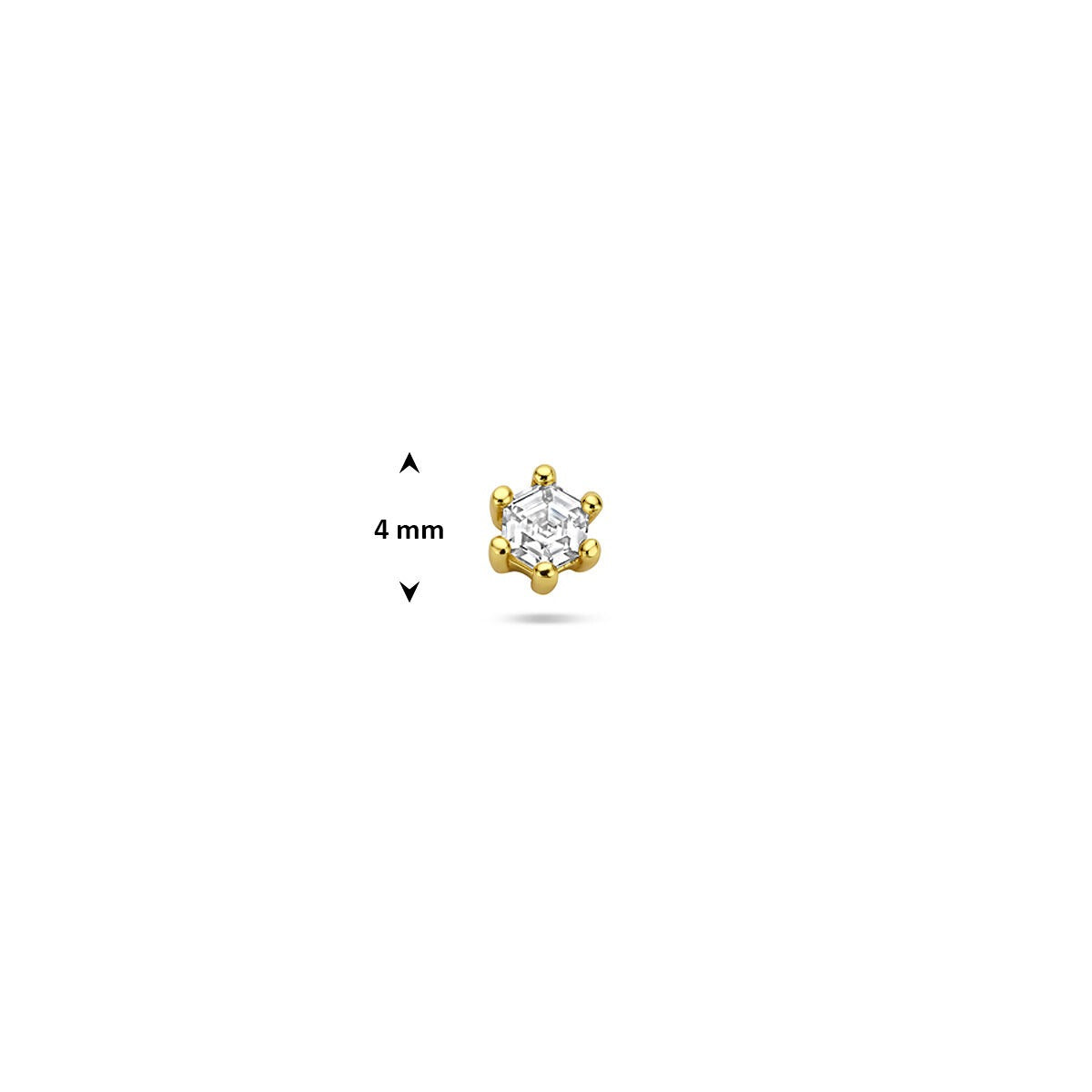 Piercing plaqué argent à dos plat avec zircone 4 mm