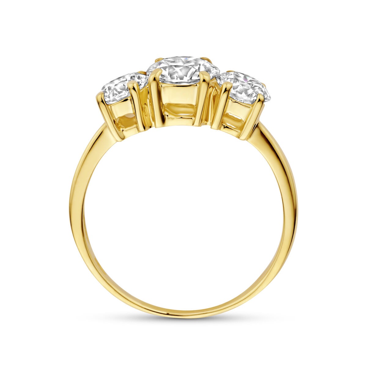 Bague en or jaune 14k avec diamant cultivé en laboratoire – incluant certificat
