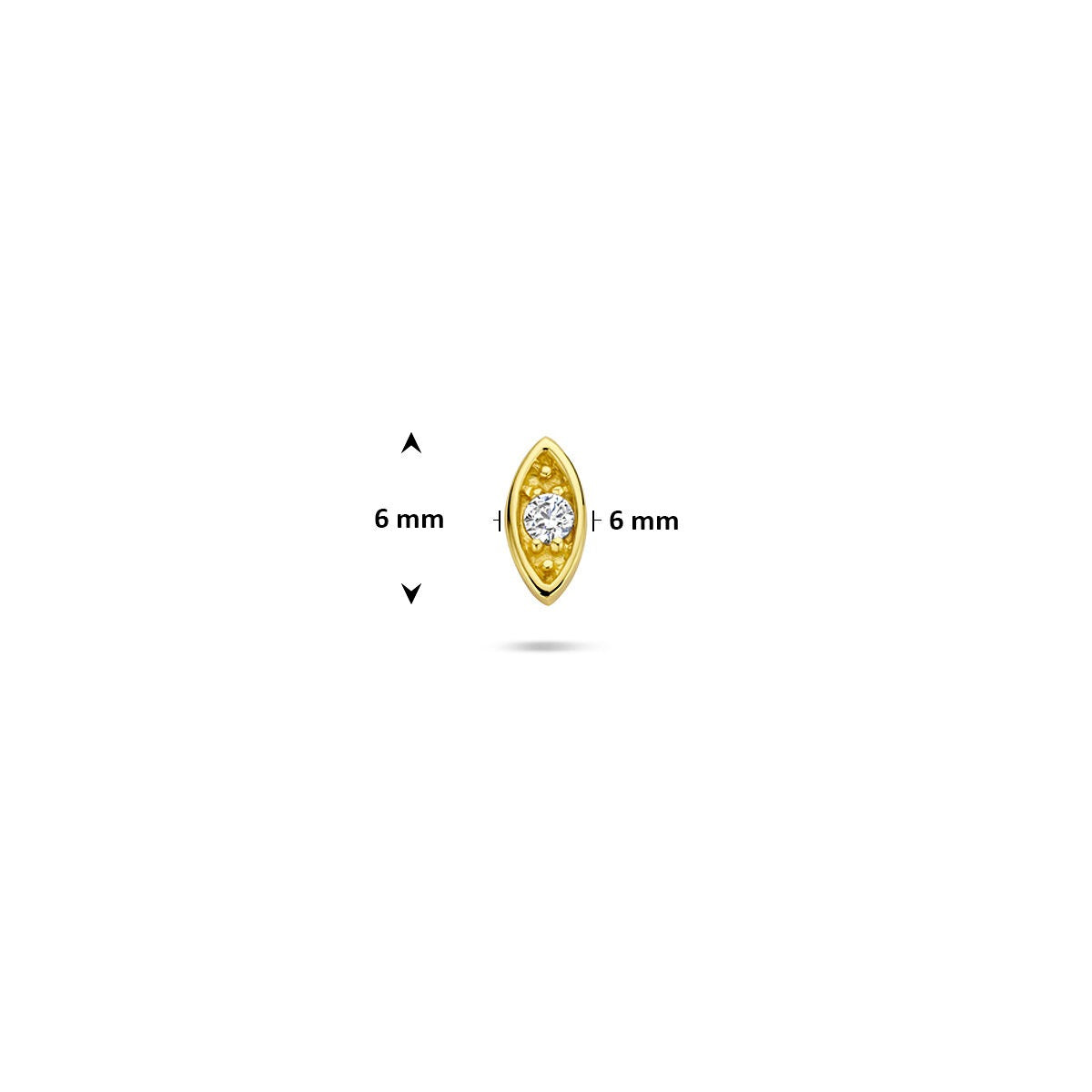 Piercing plat arrière plaqué or œil maléfique avec zircone - argent 925