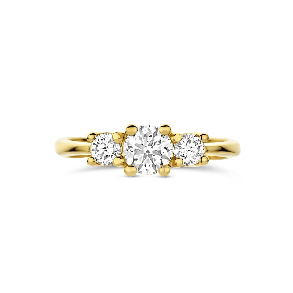 Bague en or jaune 14k avec diamant cultivé en laboratoire – incluant certificat
