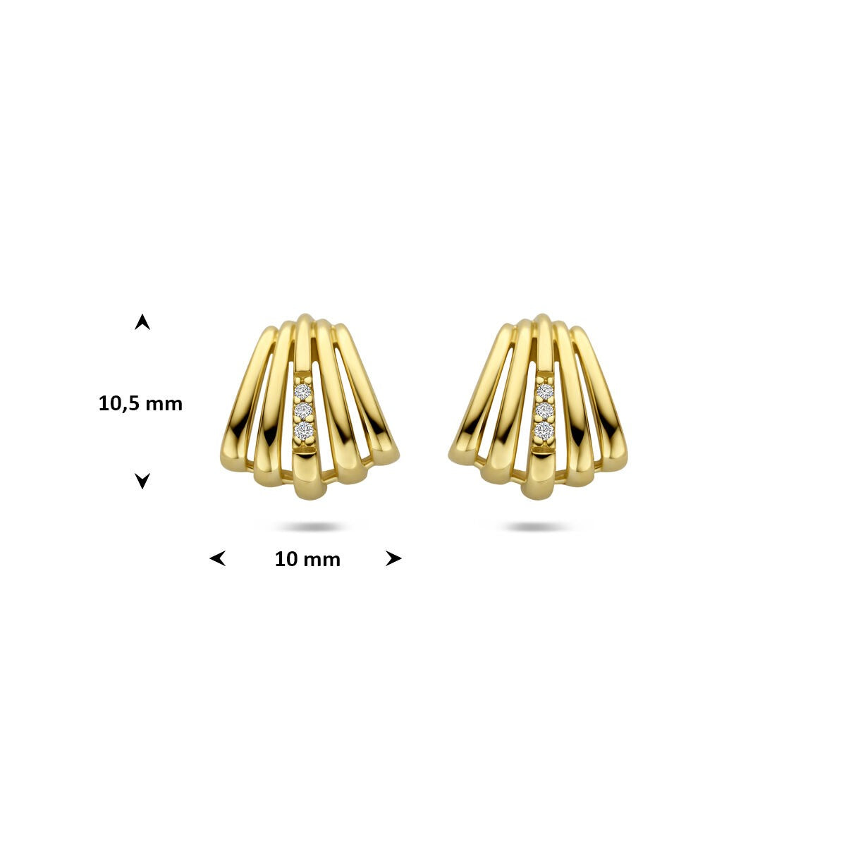 Créoles en or avec diamant – or jaune 14k