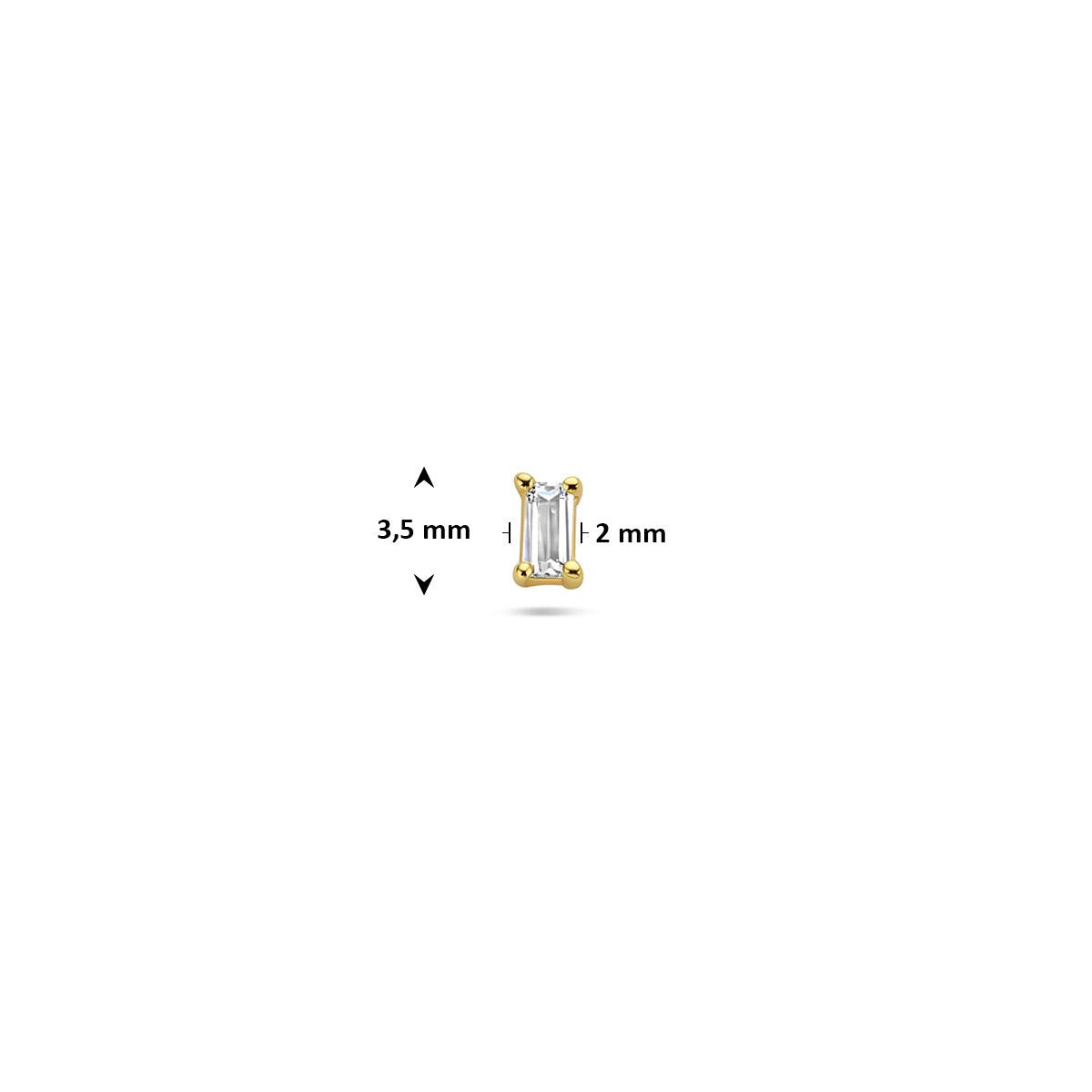 Piercing plaqué or argent plat avec zircon de bague – argent 925