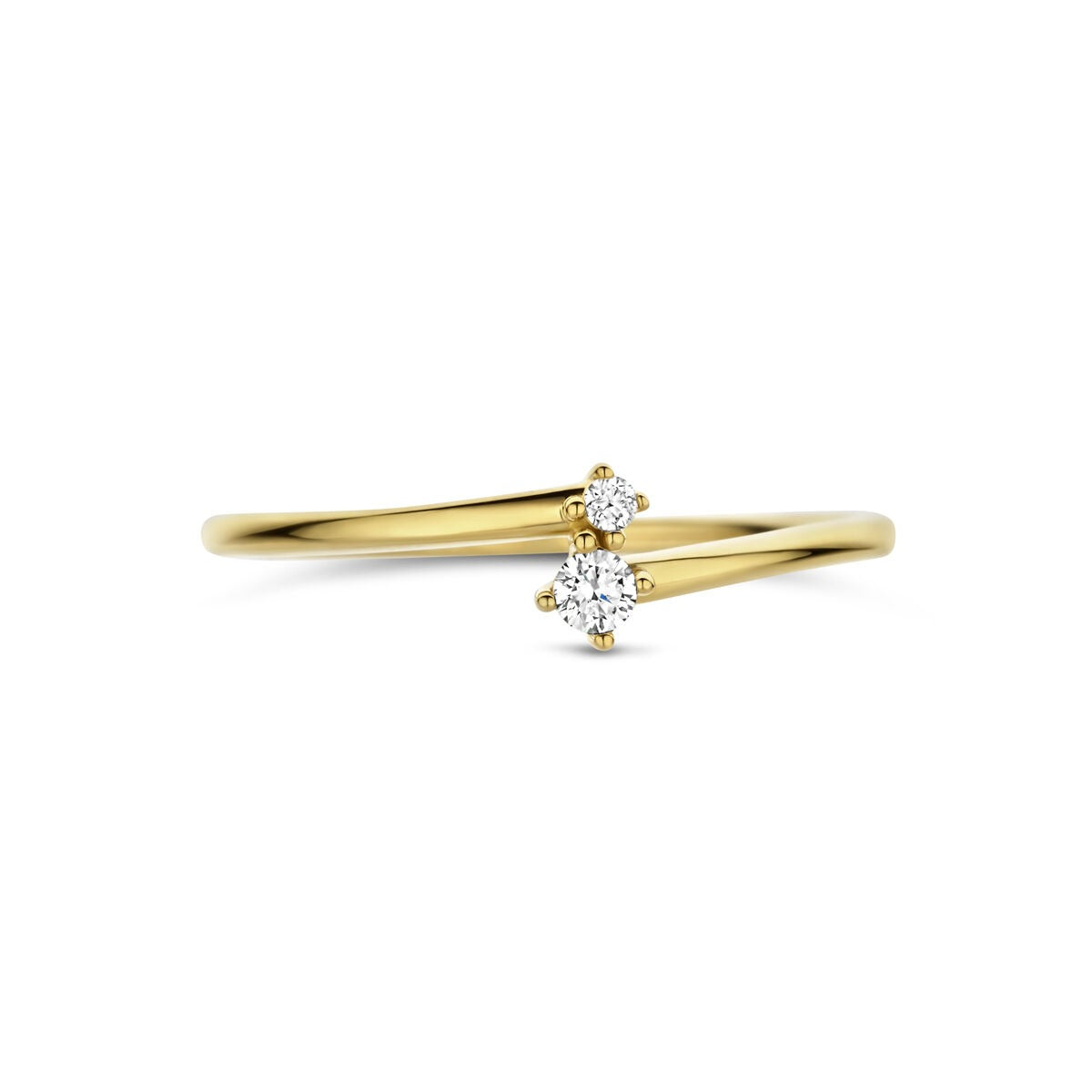 Bague pour femme en or avec diamant – or jaune 14k