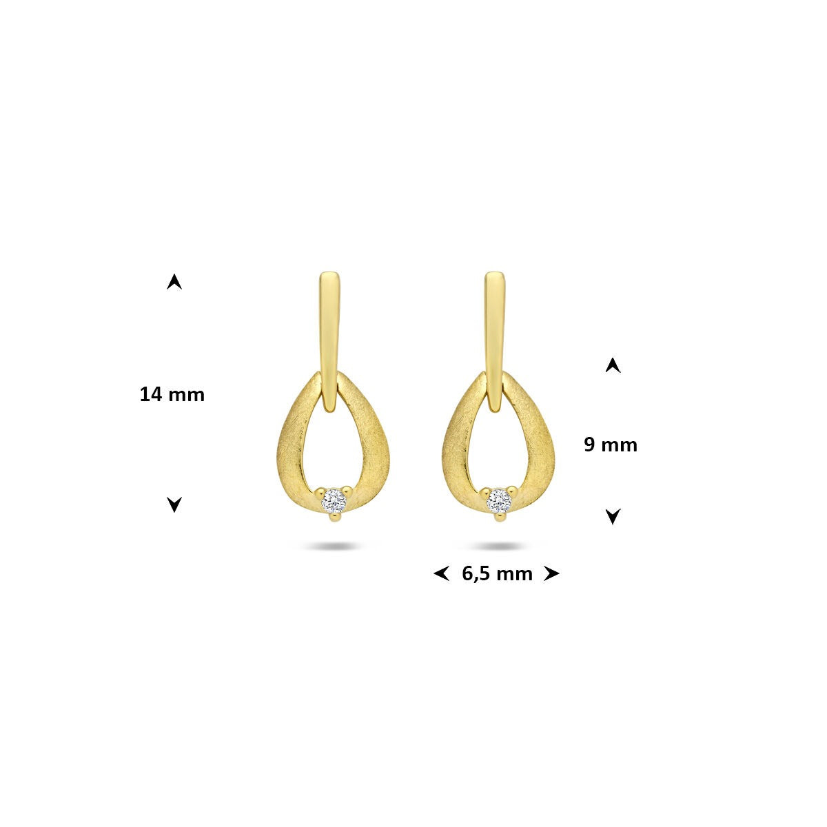 Boucles d'oreilles en or jaune 14k avec diamant