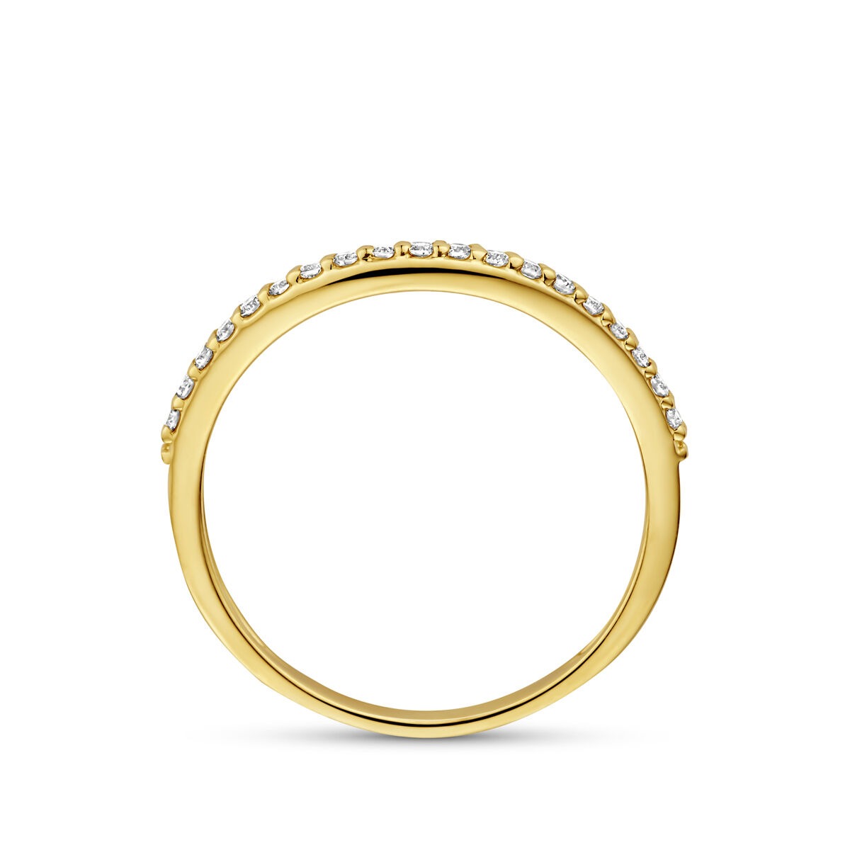 Bague en or jaune 14k avec diamant cultivé en laboratoire