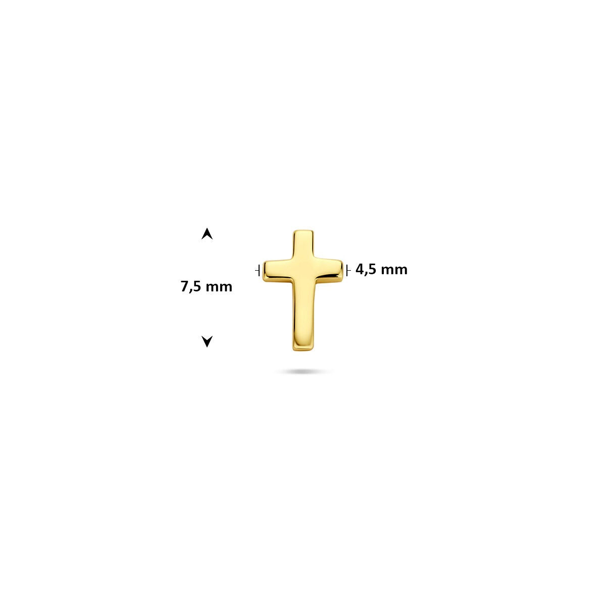 Piercing croix plaqué or argent plat arrière – argent 925