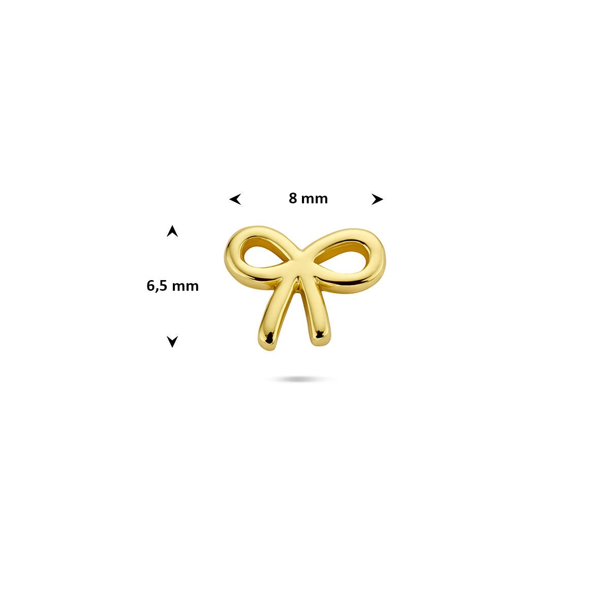 Piercing plat arrière plaqué or argent nœud – argent 925