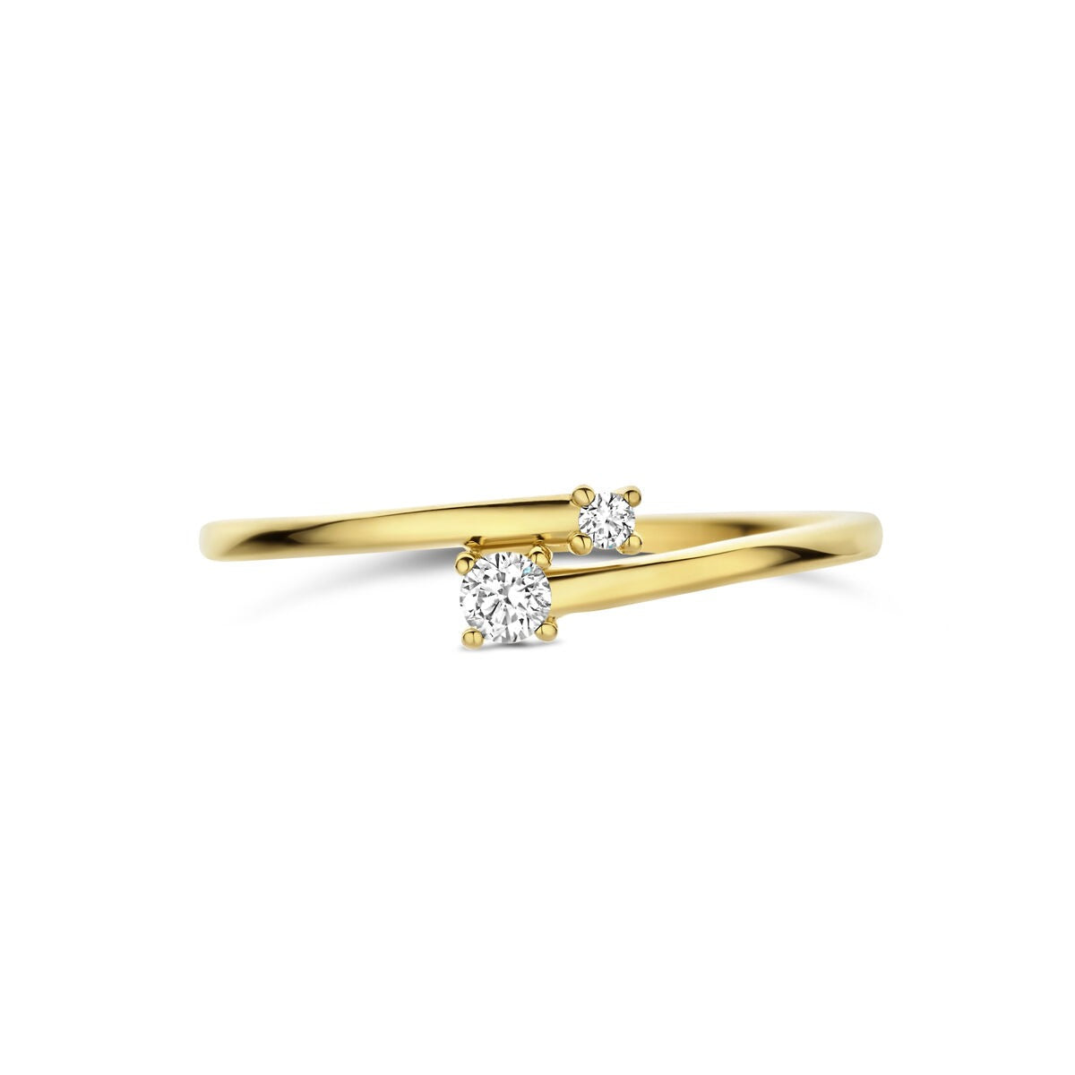 Bague pour femme en or avec diamant – or jaune 14k