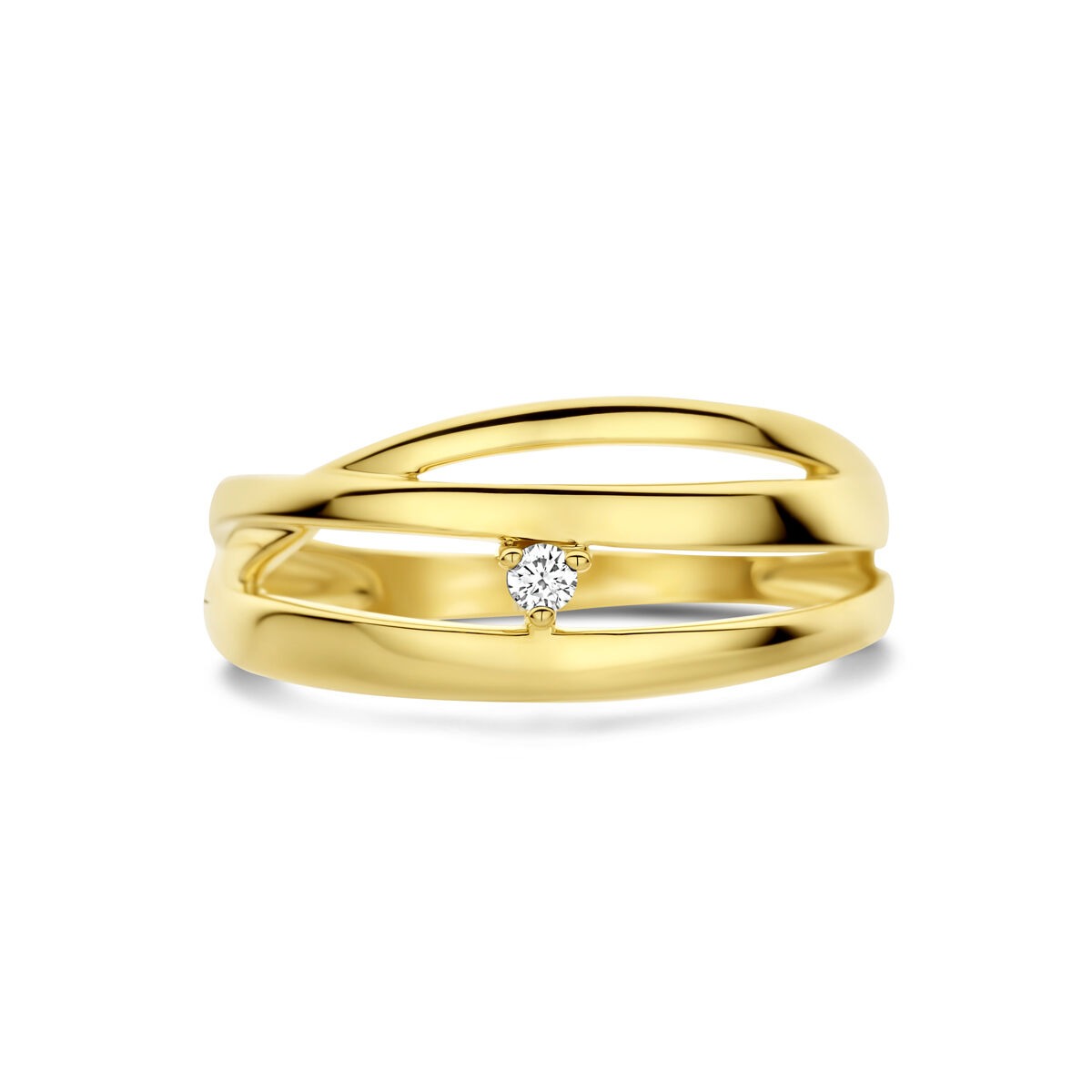 Bague pour femme en or avec diamant – or jaune 14k