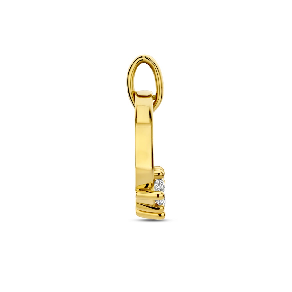 pendentif en or jaune 14k avec diamant cultivé en laboratoire