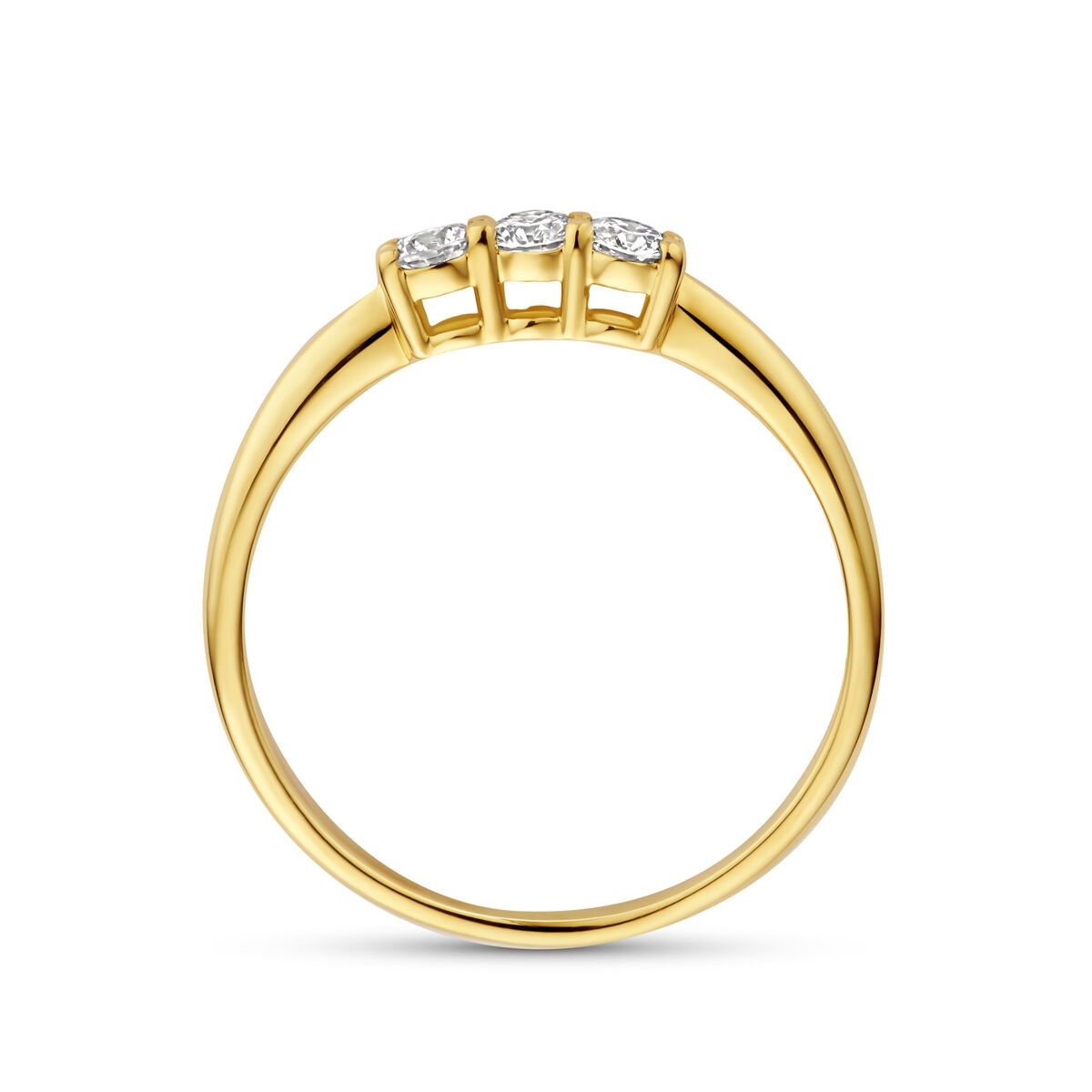 Bague en or jaune 14k avec diamant cultivé en laboratoire