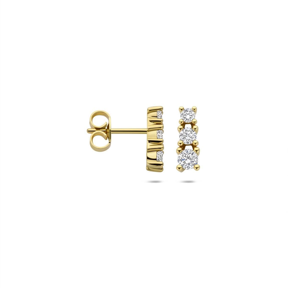 Puces d'oreilles en or avec diamant cultivé en laboratoire – or jaune 14k