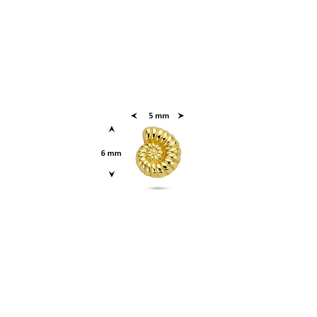 Verguld zilveren flat back piercing nautilus schelp – 925 zilver