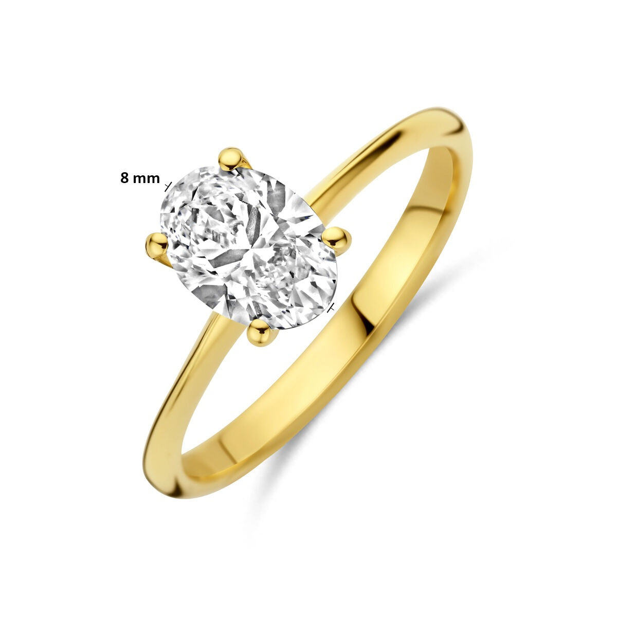 Bague pour femme en or jaune 14k avec diamant cultivé en laboratoire
