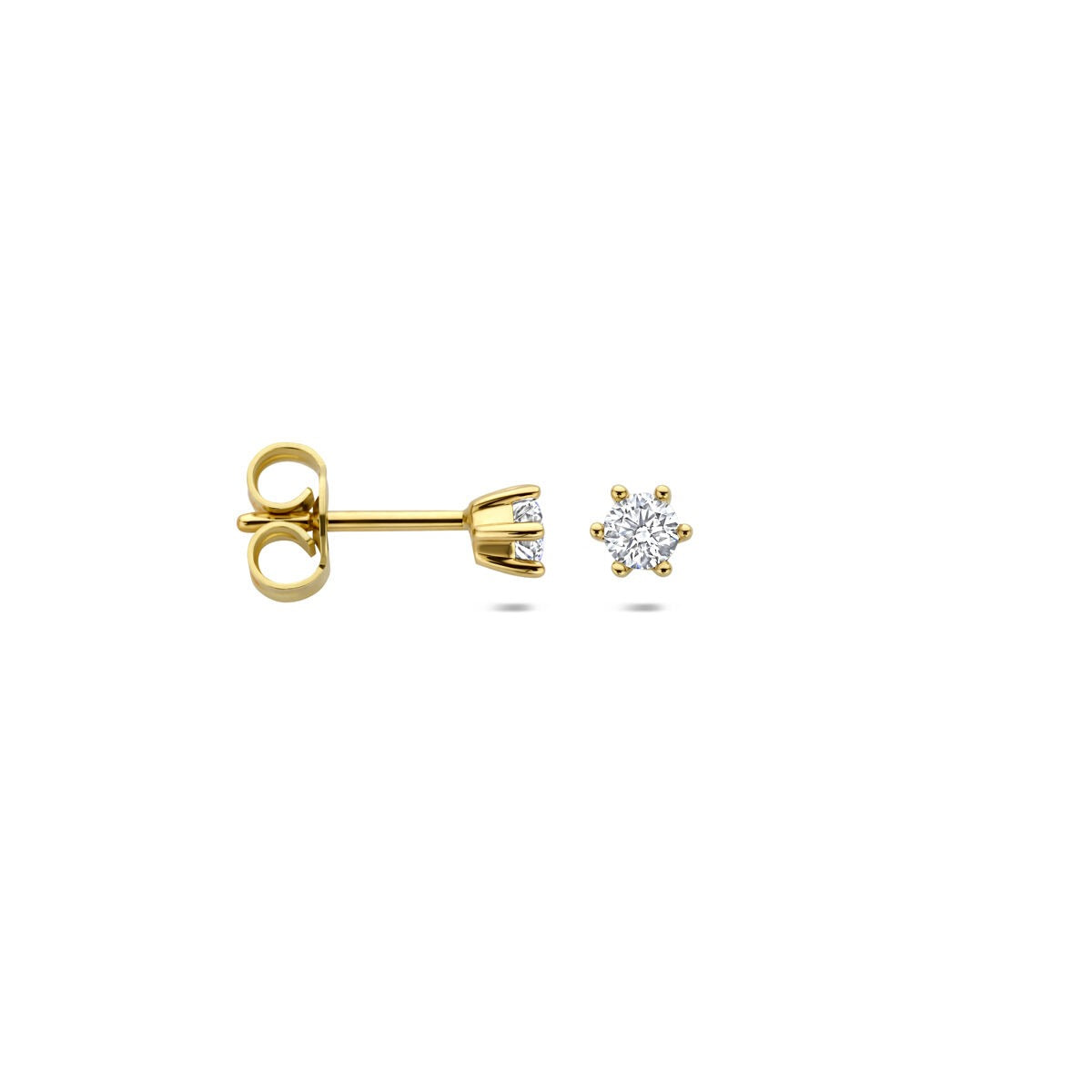 Puces d'oreilles en or avec diamant cultivé en laboratoire – or jaune 14k