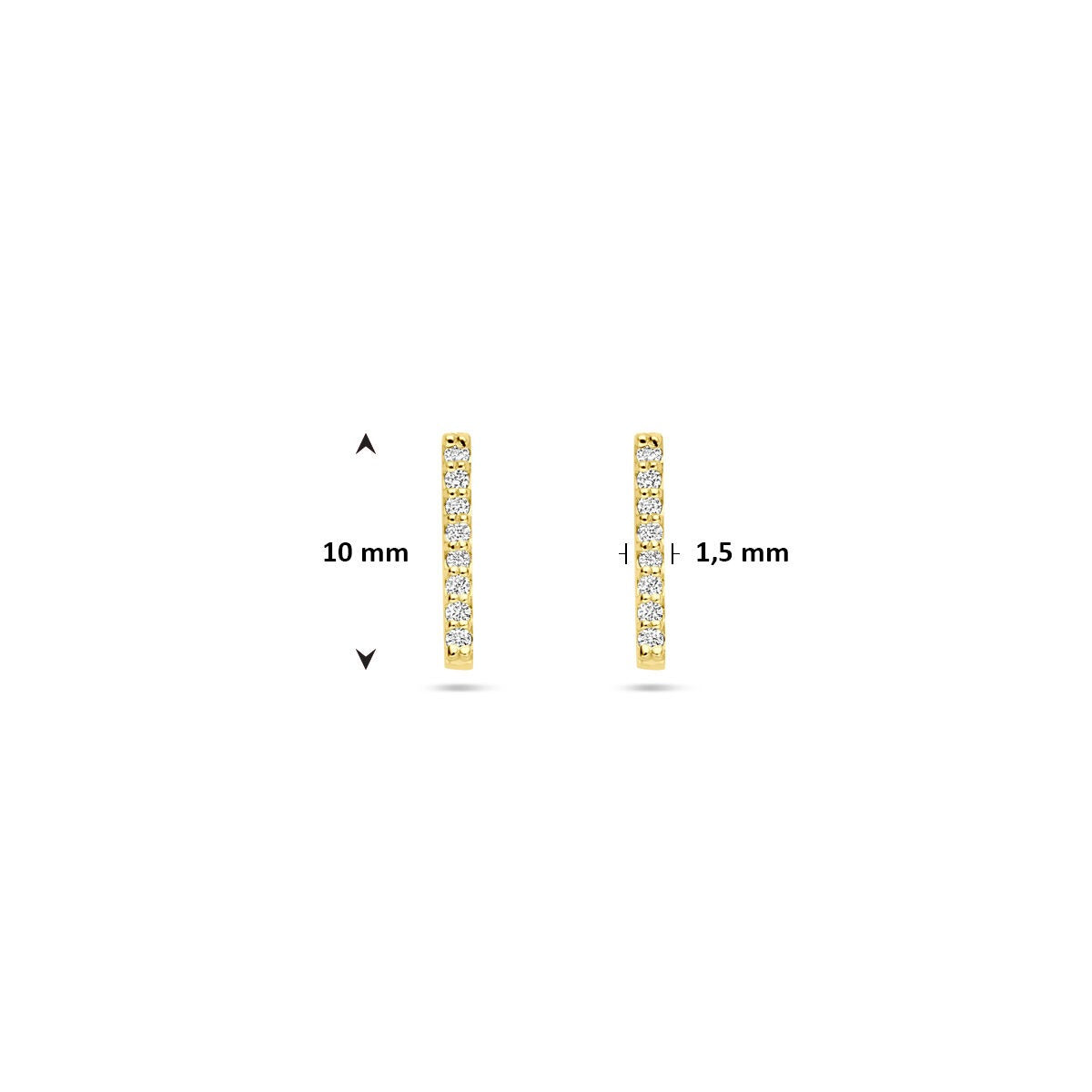 Puces d'oreilles en or jaune 14k avec diamant cultivé en laboratoire