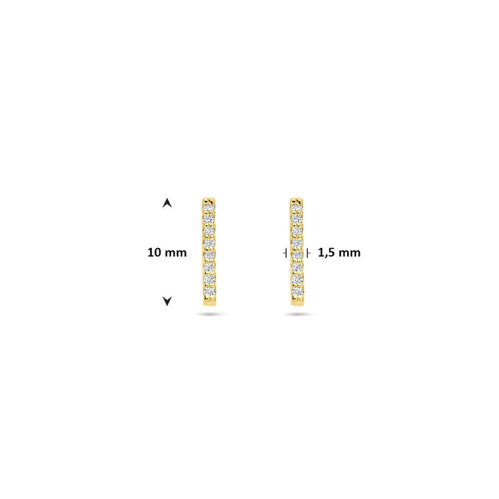 14k Geelgouden oorknoppen met lab grown diamant